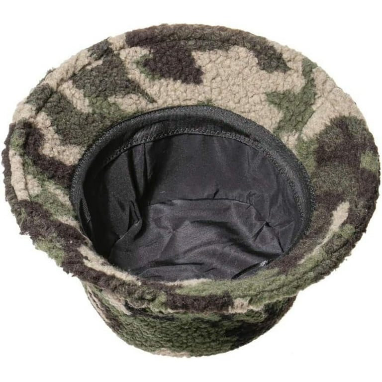 Kukuzhu Winter Warm Camo Hats for Women Men Teddy Style Bucket Hat