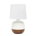thumbnail image 1 of Simple Designs LT2078-DWW Petite Mid Century Table Lamp, Dark Wood & White, 1 of 6