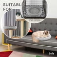 thumbnail image 6 of 13.78" Round Plush Cat Bed Mat, Dog Kitty Curling Sleep Cushion, Soft Cat Pad for Carrier/Crate, Rabbit Warm Bed, Antiskid Bottom, Easy Maintenance Machine Wash & Dry, S, Gray, 6 of 6