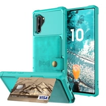 Samsung Galaxy Note 10 Wallet Case, Dteck Heavy Duty Hard Silicone Shockproof Case Flip Leather Card Holder Protective Cover For Samsung Galaxy Note 10 6.3 inch, Green