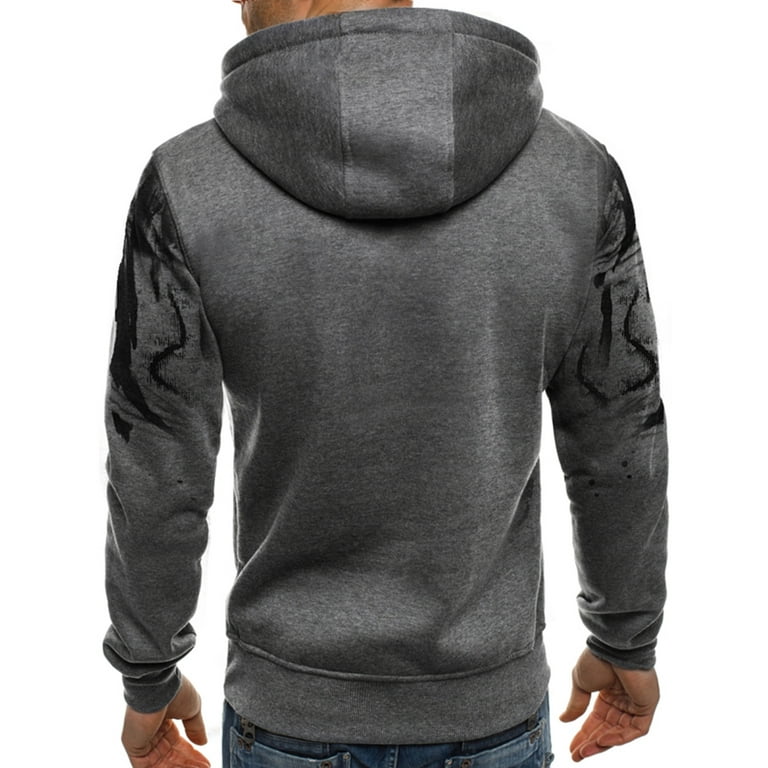 Gwiyeopda Men Long Sleeve Warm Hoodie Hoody Casual Sweatshirt
