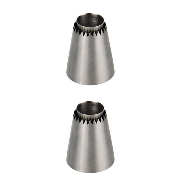 Kearding Boquilla para manga pastelera de acero inoxidable, 1 unidad No.02 2piezas Kearding CBP068096
