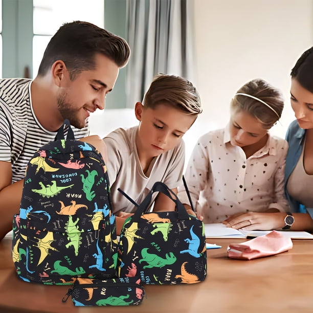 Mochila infantil con estuche y lonchera | Conjunto de 3 útiles escolares para 1.º a 3.º grado | Gran capacidad, correas ajustables, estampados adorables