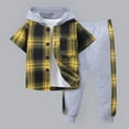 thumbnail image 2 of 5T Boy Clothes Sets 2Pcs Kids Boys Flannel Plaid Shirt Tops Pants Set Hoodie Sweatsuit for Fall Winter Spring Outfits 4-12 Years, 2 of 8