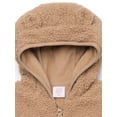 thumbnail image 2 of Wonder Nation Baby Teddy Fleece Pram with Hood, Sizes 0M-9M, 2 of 3