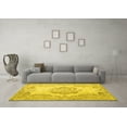 thumbnail image 3 of Ahgly Company Machine Washable Indoor Rectangle Persian Yellow Traditional Area Rugs, 7' x 10', 3 of 4