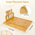thumbnail image 4 of Pluokvzr Bamboo Cheese Board and Cheese Spreader Set 14×11 Inch Charcuterie Board with Removable Cutter Holder Washable Cheese Platter with Side Cheese Tray Reusable Serving Tray for Housewarming, 4 of 10