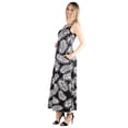 thumbnail image 2 of 24seven Comfort Apparel Feather Print Sleeveless Maternity Tank Maxi Dress with Pockets, 2 of 4