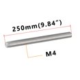 thumbnail image 4 of Feelers 304 Stainless Steel M4-0.7 Fully All Threaded Rod, Long Threaded Screw, Right Hand Threads, 250Mm Length?Pack Of 2?, 4 of 4