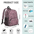 thumbnail image 6 of Leopard Print Backpack Backpack for School,Cute School Bag,Schoolbag with Adjustable Shoulder Straps & Padded Back,13.8"x11.4"x6", 6 of 6