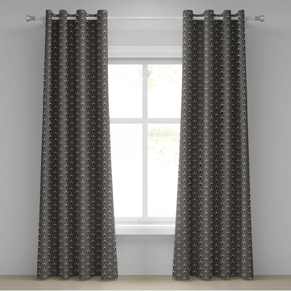 Ambesonne Floral Grommet Curtain, Ornate Plants, 50" x 96", Slate Blue Burgundy