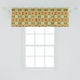 thumbnail image 2 of Ambesonne Mexican Window Valance, Vibrant Tones Talavera Art, 54" X 18", Orange Pistachio Green, 2 of 3