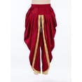 thumbnail image 2 of inlzdz Kids Boys Dance Dhoti Pants Bottom Carnival Party Fancy Dress Loose Fit Yoga Hippie Trousers Burgundy 12, 2 of 6