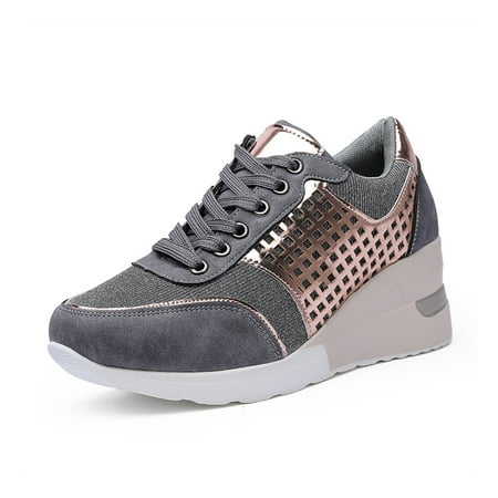 

Cyiecw High Heel Wedge Sneakers for Women Fashion Platform Sneakers Comfortable Casual Walking Shoes