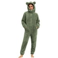 thumbnail image 3 of Wlynlyn Pajamas Jumpsuits for Women Fleece Onesie Winter Warm Rompers 1 Piece Hooded Ear Sherpa Outfits Cute Sleepwear, 3 of 10