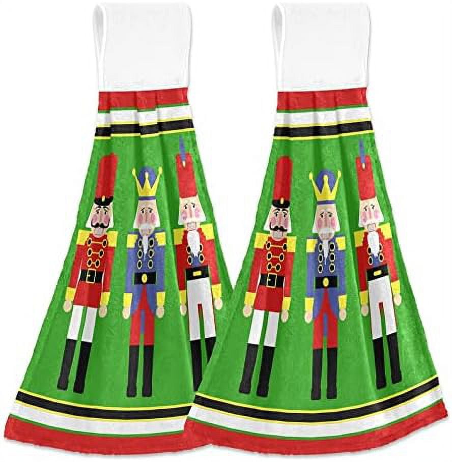 Winter Nutcrackers Kitchen Towels Christmas Soldier Hanging Hand Towel