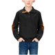 thumbnail image 1 of Camisa de manga larga con bloques de color para niños, talla mediana, informal y cómoda, blusa de poliéster para niños, 1 of 8
