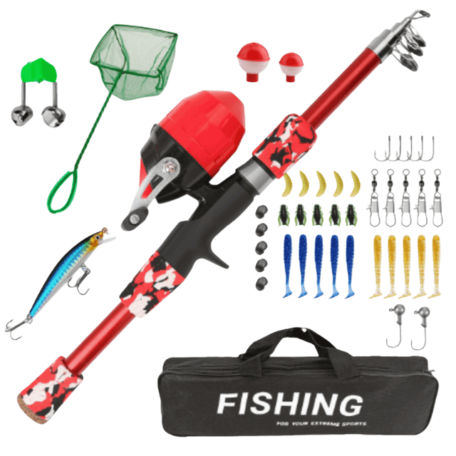 Trousse d'Équipement de Pêche pour Tous les Niveaux Portable Pêcheur en Eau Douce et en Eau Salée
