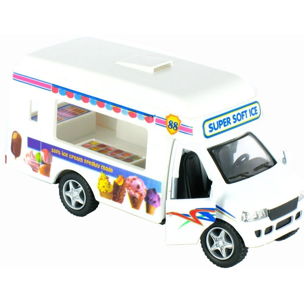 5" Kinsfun Softy Ice Cream Truck Diecast Model Toy with pull back