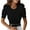 Black, variant on Kovlvoll Womens Summer Tops Round Neck Short Sleeve Knit Ribbed Slim Fitted Top Solid Color Dressy Casual Blouses