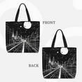 thumbnail image 2 of Pofeuu Futuristic Moonlit Cityscape Print Tote Bag for Women,Hobo HandBags with Zipper,Large Capacity Casual Shoulder Handbags with Inner Pockets, 2 of 7
