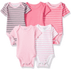 Hanes unisex-baby Ultimate Baby Flexy 5 Pack Short Sleeve Bodysuits