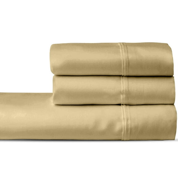 3 PC Set 1000 Thread Count 100% Egyptian Cotton, 24" Deep Pocket Taupe, Full