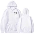 thumbnail image 2 of HAYIMI Women Bowknot Print Sweatshirt Oversized Hoodie Loose Long Sleeve Pullover with Drawstring Pocket Vintage Graphic Hooded Tops for Fall Winter Daily Walking, 2 of 4