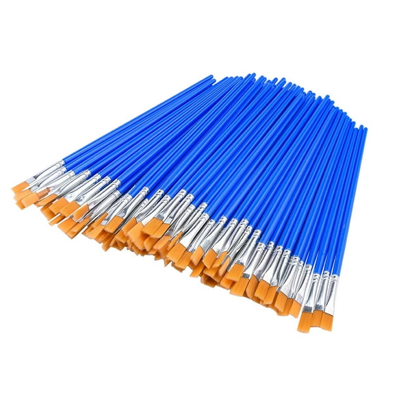 Renjiang 50 Pcs Flat Paint Brushes for Touch Up, Small Paint Brushes for Classroom Crafts Paint Brushes for Acrylic Painting Watercolor Canvas Face Painting