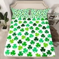 thumbnail image 2 of Feelyou Cartoon Shamrock Bed Sheets, Happy St. Patrick's Day King Sheets, 4pcs, 2 of 7