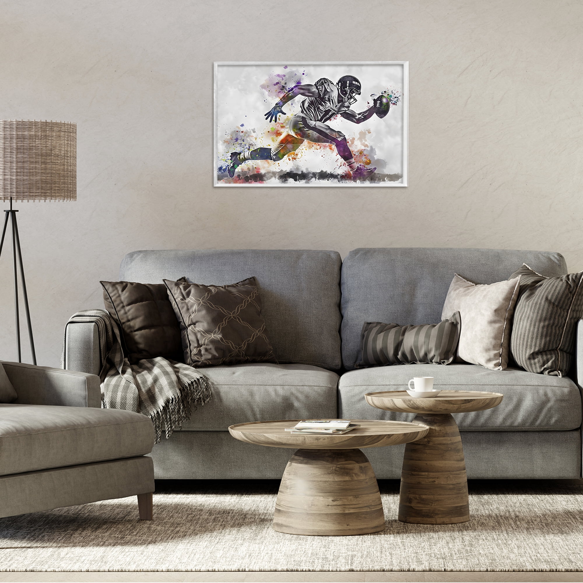 Stupell Industries Endurance Football Sprint White Framed Giclee Art, design by Creative Studio