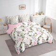 thumbnail image 3 of Feelyou Pink Rose Flower Twin Bedding Sets 7-Piece, Spring Plant Botanical Bedding Comforter Set, Vintage Western Fashion Reversible Sheet Sets, Lightweight Room Decor, 3 of 8