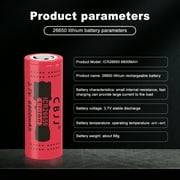 26650 Rechargeable Battery, 6800mAh High Capacity 3.7v Lithium-ion Flat Top Battery for Flashlights, Power Tools and Other Equipment