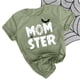 thumbnail image 1 of Puntoco Mujeres Casual Halloween Letras Impresión Camisa Manga Corta Camiseta tops Túnica Blusa Puntoco Puntoco-2744, 1 of 3