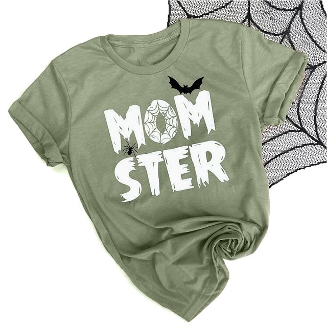 Pntutb Mujeres Casual Halloween Letras Impresión Camisa Manga Corta Camiseta tops Túnica Blusa Pntutb Pntutb-2743