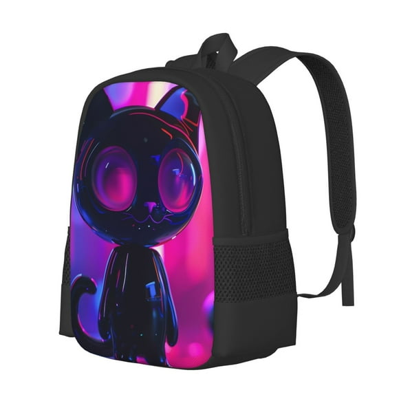Balery Neon Toy Cat Reflections Mochila para hombre y mujer - Tela Oxford 600D resistente - Gran capacidad, resistente al agua, ideal para la escuela, viajes y senderismo