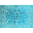 thumbnail image 1 of Ahgly Company Indoor Rectangle Oriental Light Blue Traditional Area Rugs, 7' x 9', 1 of 4