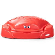 Simplay3 Coastal Crab Portable Plastic Sandbox with Cover, Hot Tamale Red