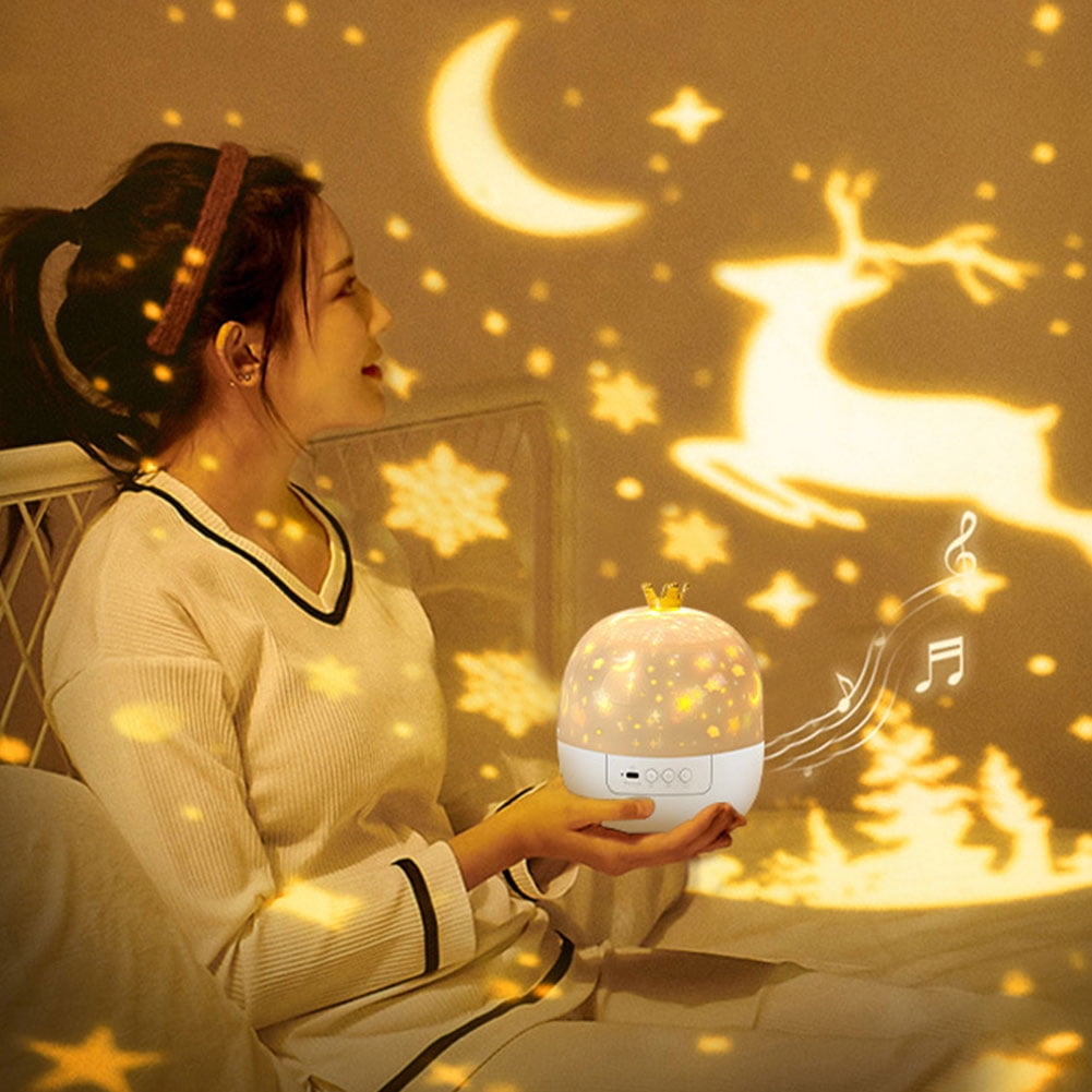 Night Light Projector With Music Rotatable Night Light For Night Light Projector (Rechargeable)