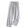 thumbnail image 4 of cfhntfmh Women's Cotton Pajama Pants Lightweight Sleep Lounge Bottoms Plaid Elastic Waist Drawstring Sleepwear with Pockets, 4 of 7