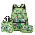 thumbnail image 1 of Minecraft Backpack Set for Students with Double Layer Pencil Case and Lunch Bag, 24 Styles, Waterproof School Supplies, 1 of 3