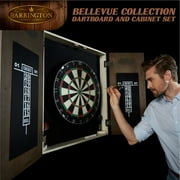 Bellevue Wood Dartboard Cabinet with 18-inch Bristle Dartboard and Steel Tip Dart Set Perfect for Cricket by Barrington Billiards