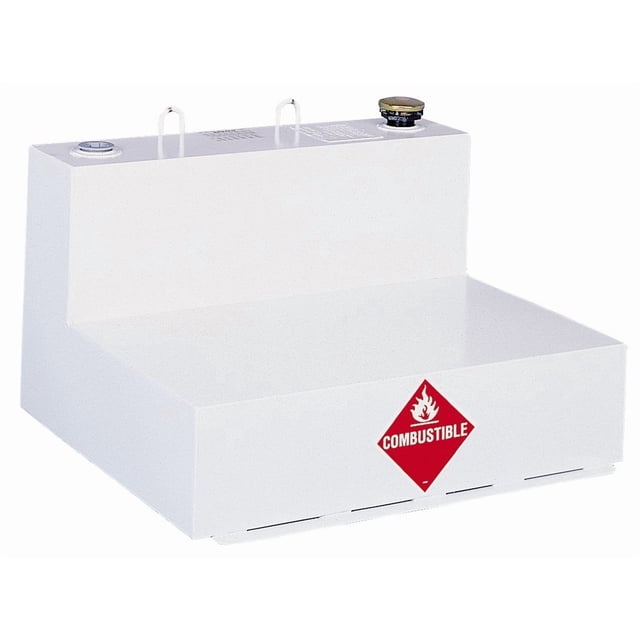 Delta Consolidated Liquid Transfer Tank 482000 54 Gallon Capacity; L-Shaped; Smooth; White; Steel; With Locking Cap And Mounting Hardware