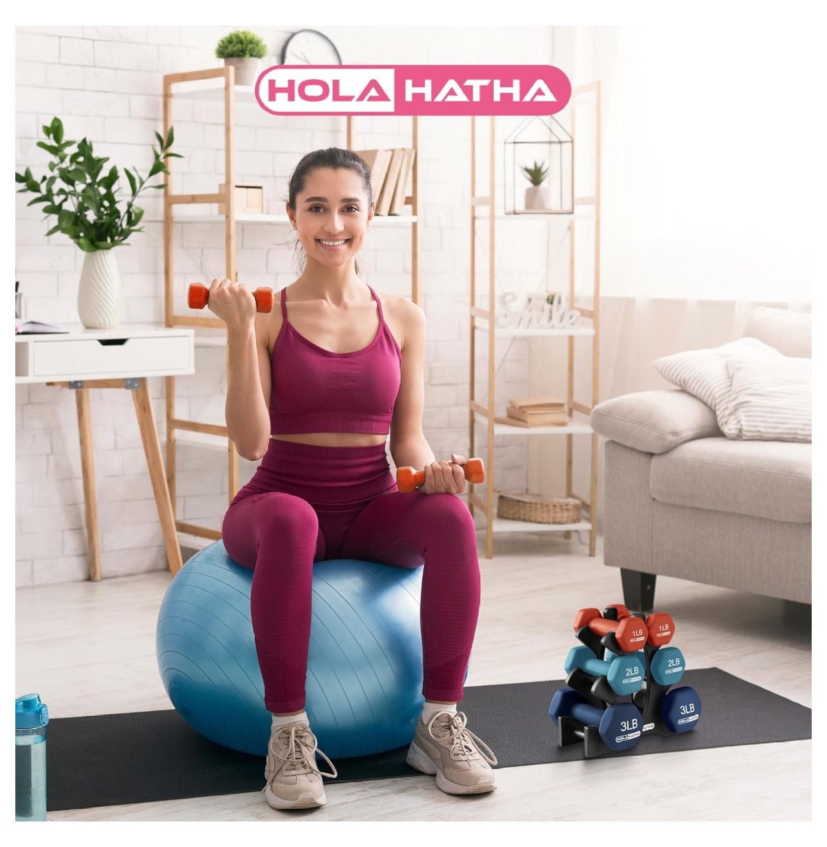 Neoprene Dumbbell Free Hand Weight Set with Rack, Ideal for Home Exercises to Tone and Definition