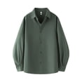 thumbnail image 2 of Bovxnpu Long Sleeve Shirts for Men Dress Shirt, Men's Long Sleeve Button Down Collar Draped Casual Shirt Tops, 2 of 4