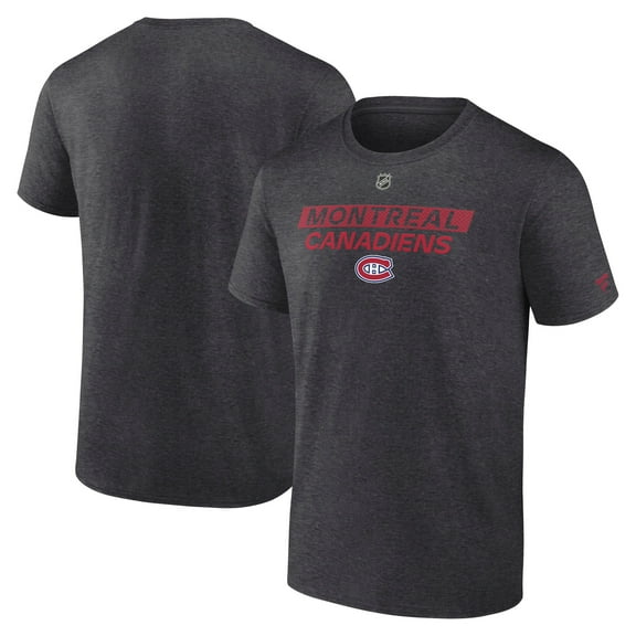 Men's Fanatics  Heather Charcoal Montreal Canadiens Authentic Pro Core Primary T-Shirt