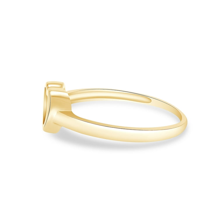 Open Heart Ring 14K Yellow Gold Plated 925 Sterling Silver For Women Ring Size 13