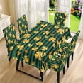 thumbnail image 3 of TSOVTHRID Gold Shamrock Stripe Print 5-Piece Table and Chair Cover Set, Rectangle Tablecloth with Chair Slipcovers Removable Table Cloth for Dining Room, St. Patrick's Day Decor, 3 of 7