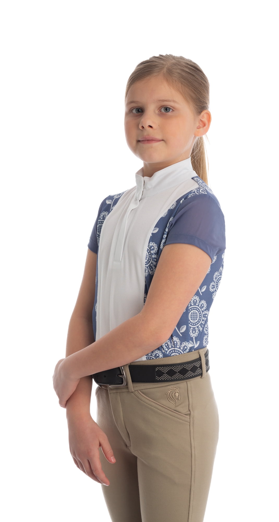 Equinavia Charlotte Kids Equestrian Short Sleeved Show Shirt with Cooling Mesh