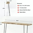 thumbnail image 2 of NOZE Wall-Mounted Side Console Sofa Table  Natural Wood Table for Entryway Living Room with Two Iron Feet, Washed White, 2 of 15